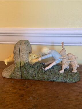 Winnie the Pooh  Bookends in Pastel Blue and Cream